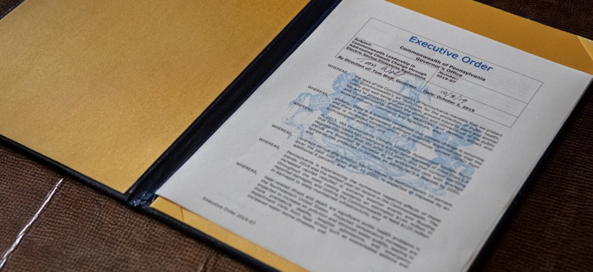 The executive order signed by then-Gov. Tom Wolf in 2019.
